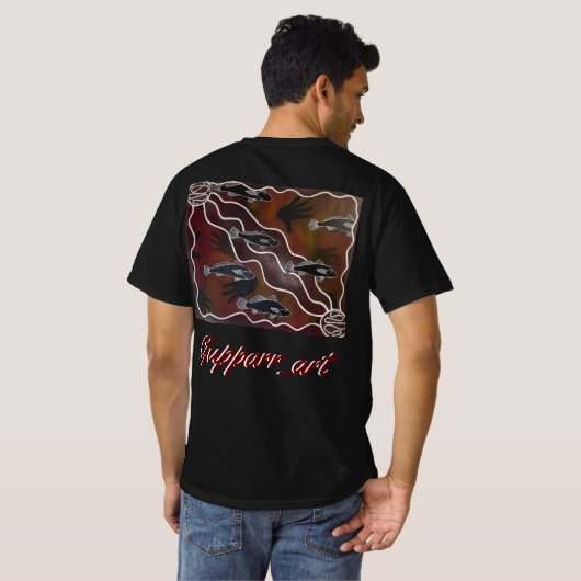 Gupparr_Art Zwart Jood vis shirt (Achterkant volledig)