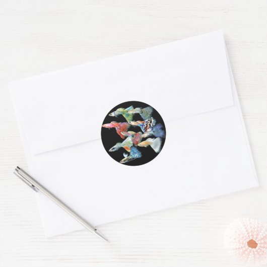 Guppies Ronde Sticker (Envelop)