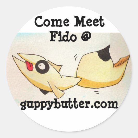 Guppy boter kom Fido Sticker ontmoeten (Voorkant)