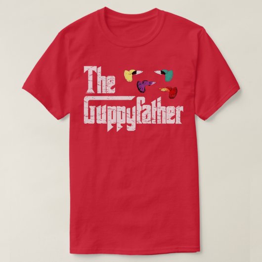 Guppy Father Guppys Pa Pa papa Guppies Aquarium T-shirt (Design voorkant)
