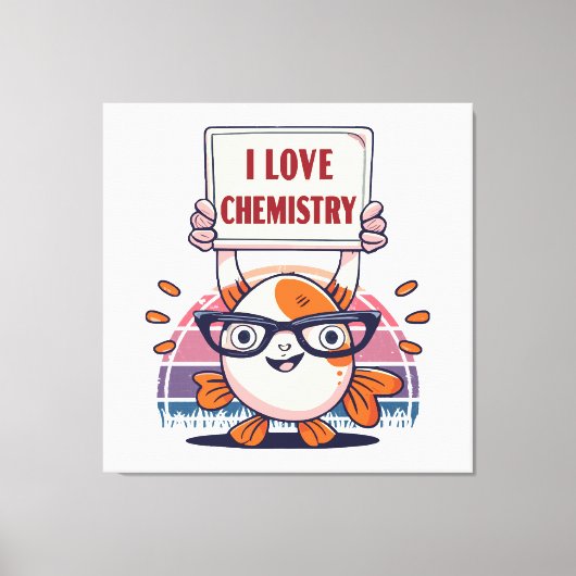 Guppy's en scheikunde leuk vinden canvas afdruk (Voorkant)
