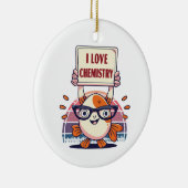 Guppy's en scheikunde leuk vinden keramisch ornament (Rechts)