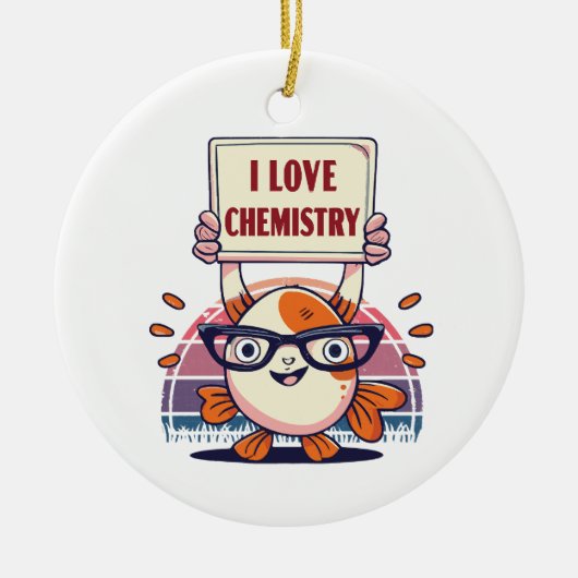 Guppy's en scheikunde leuk vinden keramisch ornament (Voorkant)