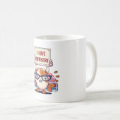Guppy's en scheikunde leuk vinden koffiemok (Voorkant rechts)