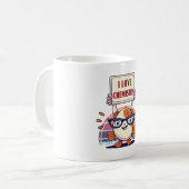 Guppy's en scheikunde leuk vinden koffiemok (Voorkant links)