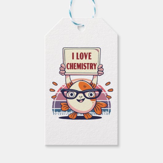 Guppy's en scheikunde liefhebben cadeaulabel (Voorkant)