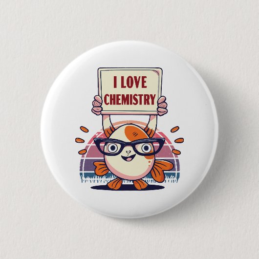 Guppy's en scheikunde liefhebben ronde button 5,7 cm (Voorkant)