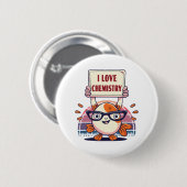 Guppy's en scheikunde liefhebben ronde button 5,7 cm (Voorkant /achterkant)