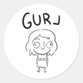 Gurl Ronde Sticker (Voorkant)