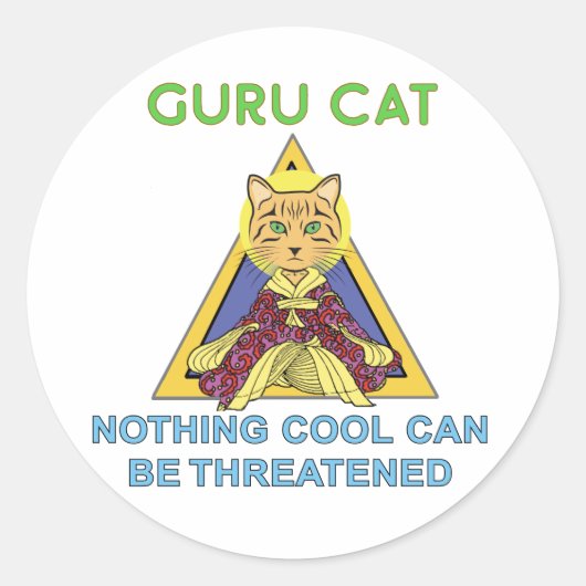 Guru Cat Niets Koele stickers (Voorkant)