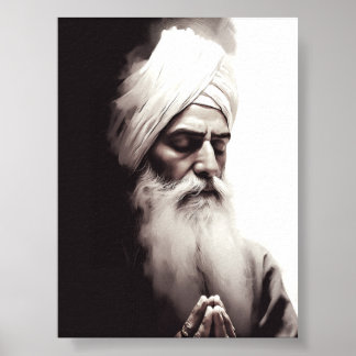 Gurū Nānak Abstract portret - Sikh Poster