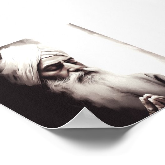 Gurū Nānak Abstract portret - Sikh Poster (Hoek)