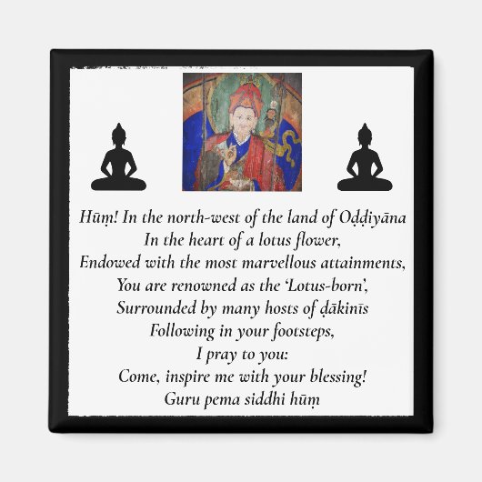 Guru Rinpoche & Seven Line Prayer/Padmasambhava Magneet (Voorkant)