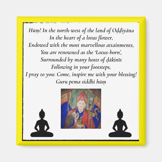 Guru Rinpoche & Seven Line Prayer/Padmasambhava Magneet (Voorkant)