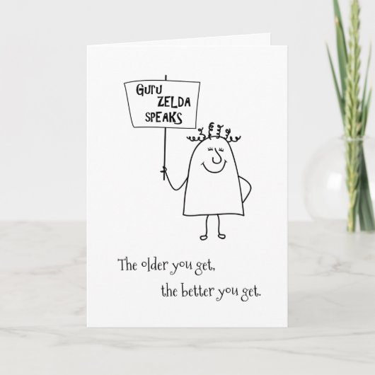 Guru Zelda Voeg Naam-Leeftijd Bunch of Birthday Gr Kaart (Voorkant)