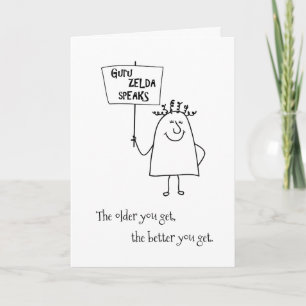 Guru Zelda voegt naampagina's toe aan Birthday Gre Kaart