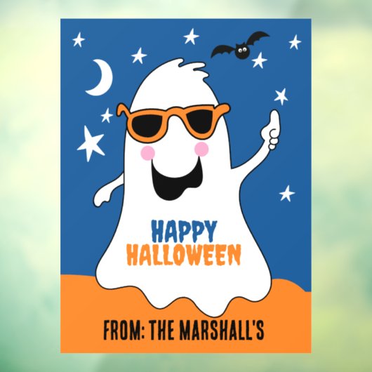 Gus de Ghost Halloween Schattige Kinder Raamsticker (Vel 3)