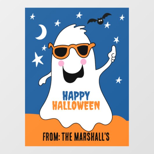 Gus de Ghost Halloween Schattige Kinder Raamsticker (Vel)