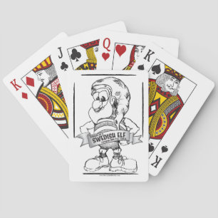 Gus spelend met kaarten - zwart-wit Gus met BANNE