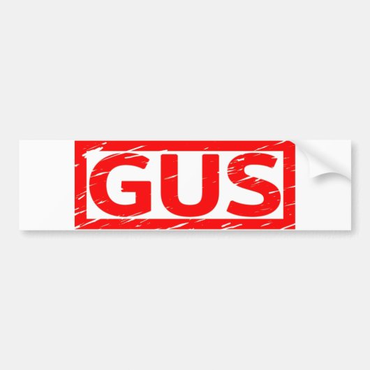 Gus Stamp Bumpersticker (Voorkant)