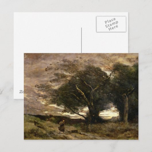 Gust of Wind, 1866 Briefkaart (Voorkant / Achterkant)