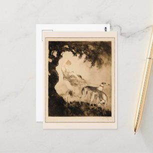 Gust Of Wind beroemd gemaakt door Louis Icart Briefkaart