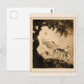 Gust Of Wind beroemd gemaakt door Louis Icart Briefkaart (Voorkant / Achterkant)