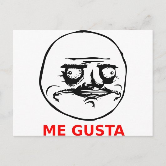 Gusta Face met tekst Briefkaart (Voorkant)