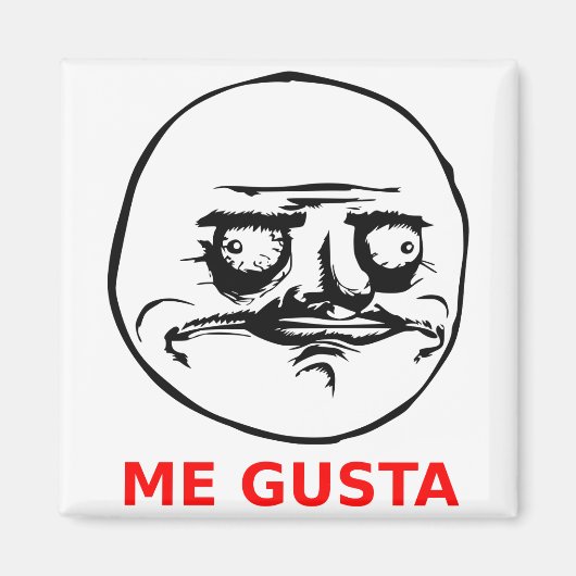 Gusta Face met tekst Magneet (Voorkant)