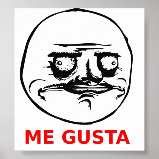 Gusta Face met tekst Poster (Voorkant)