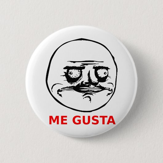Gusta Face met tekst Ronde Button 5,7 Cm (Voorkant)