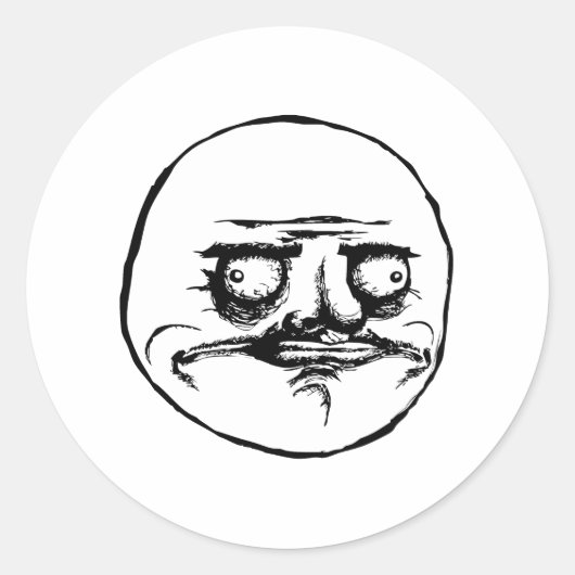 Gusta Rage Face Meme Ronde Sticker (Voorkant)