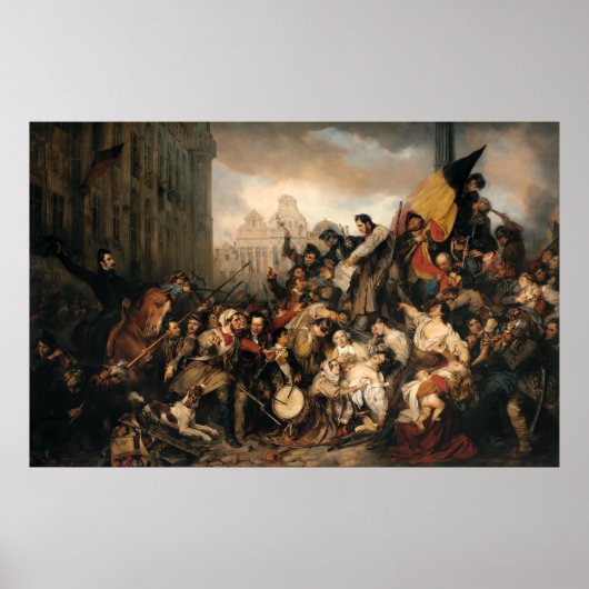 Gustaf Wappers Episode van de Belgische Revolutie Poster (Voorkant)