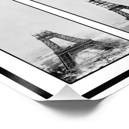 Gustav Eiffel's toren in de bouw in Parijs Poster (Hoek)