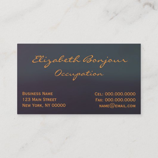 Gustav en Elizabeth ~ Visitekaartjes (Achterkant)