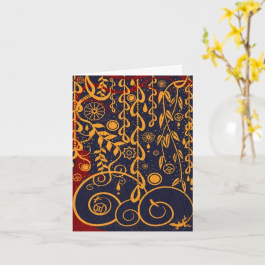 Gustav Garden Abstracte Art Note Card Kaart (Gele Bloem)