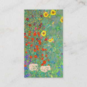 Gustav Klimt 1907, Boerderij tuin met zonnebloemen Visitekaartje
