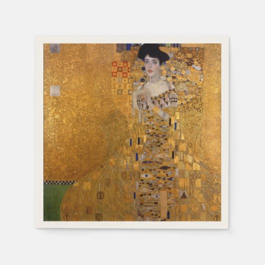 Gustav Klimt, Adele, Art nouveau, deco, goud, schi Servet (Voorkant)