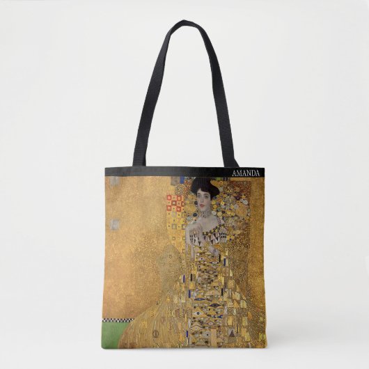 Gustav Klimt – Adele Bloch-Bauer – Aangepaste teks Tote Bag (Voorkant)