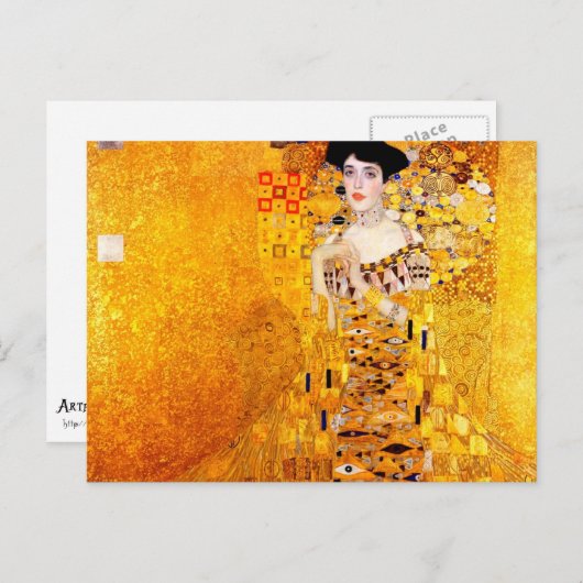 Gustav Klimt Adele Bloch-Bauer  Art Nouveau Briefkaart (Voorkant / Achterkant)