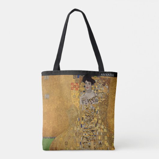 Gustav Klimt – Adele Bloch-Bauer – Custom Text  Tote Bag (Achterkant)