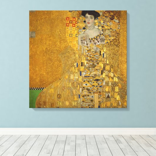 Gustav Klimt - Adele Bloch-Bauer I Canvas Afdruk (Insitu (Houten vloer))
