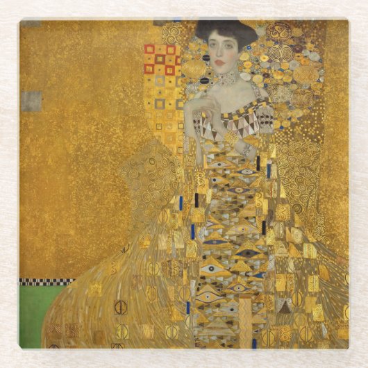 Gustav Klimt - Adele Bloch-Bauer I Glazen Onderzetter (Voorkant)