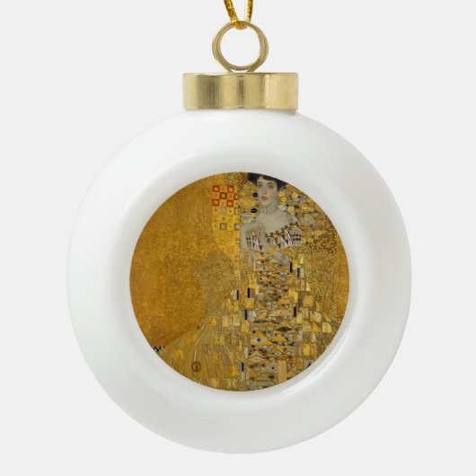 Gustav Klimt - Adele Bloch-Bauer I Keramische Bal Ornament (Voorkant)