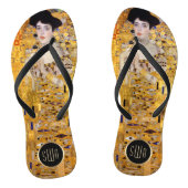 Gustav Klimt Adele Portret in goud met monogram Teenslippers (Voetbed)