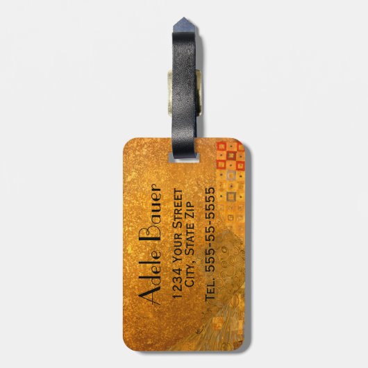 Gustav Klimt Adele Portret Monografisch Bagagelabel (Achterkant verticaal)