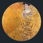 Gustav Klimt "Adele" Vintage Ronde Sticker<br><div class="desc">Dit populaire Klimt schilderij heet "Adele Bloch-Bauer's Portret" en werd in 1907 geschilderd. Gustav Klimt (14 juli 1862 - 6 februari 1918) was een Oostenrijkse symboliek schilder en een van de meest prominente leden van de Wenen Secessiebeweging. Klimt wordt genoteerd voor zijn schilderijen, moorden, schetsen en andere voorwerpen. Klimt's voornaamste...</div>