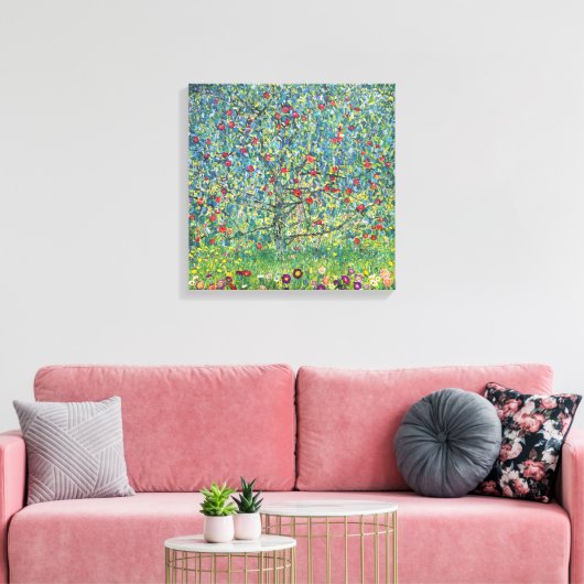 Gustav Klimt - Appelboom Canvas Afdruk (Insitu (Woonkamer))