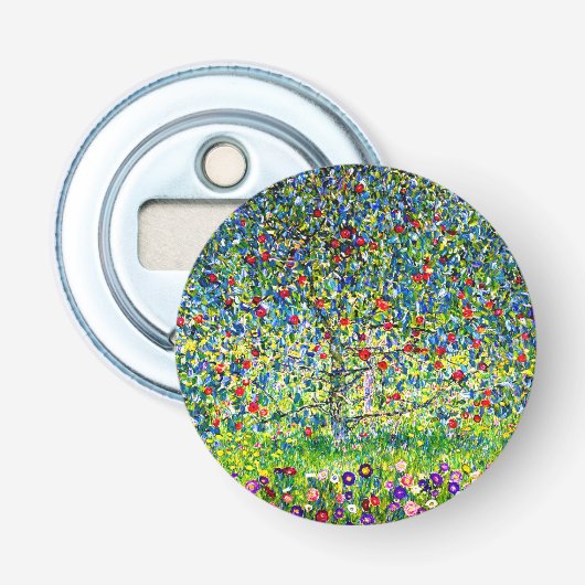 Gustav Klimt Apple Tree Button Flesopener (Voorkant)