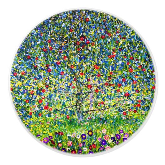Gustav Klimt Apple Tree Keramische Knop (Voorkant)